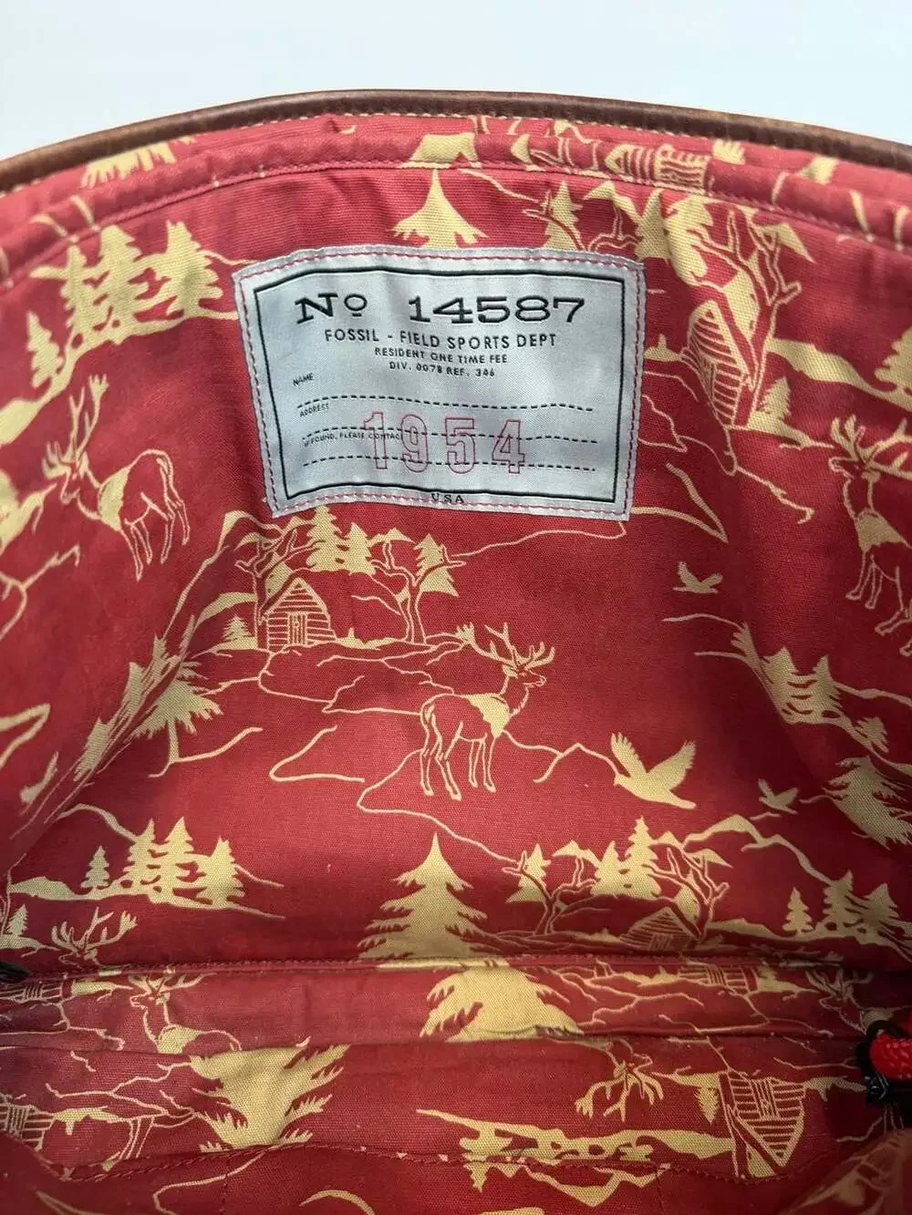 Fossil Field Sports Dept. No. 14587 Plaid Wool and Leather Messenger Laptop Bag